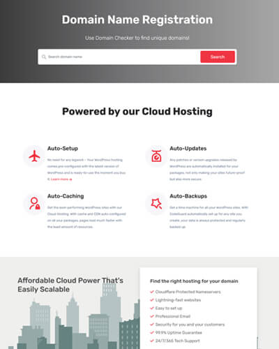 20xhost web hosting template