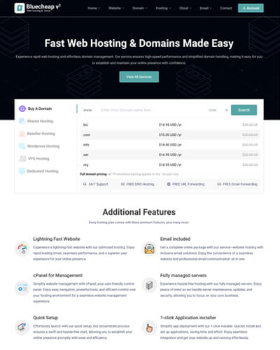 bluecheap host v2 web hosting template