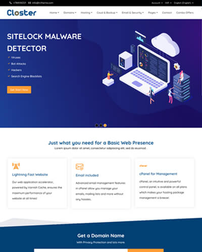 closter web hosting template