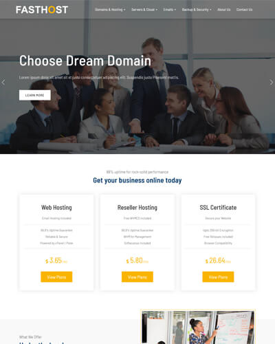 fasthost web hosting template