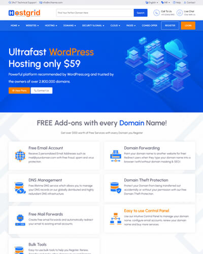 hostgrid web hosting template