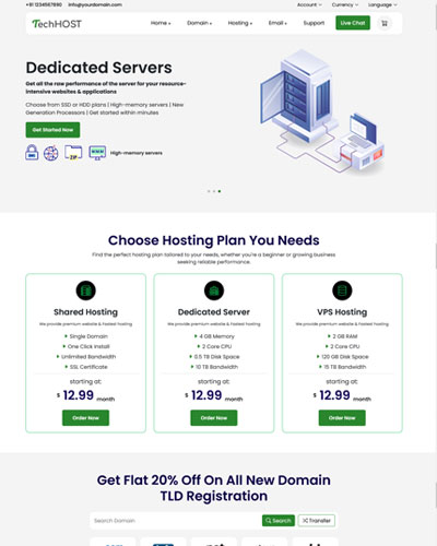 techhost web hosting template