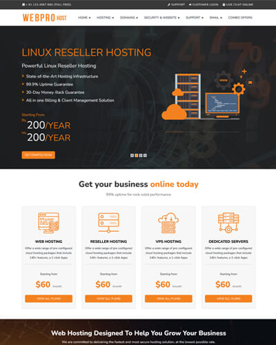webprohost web hosting template