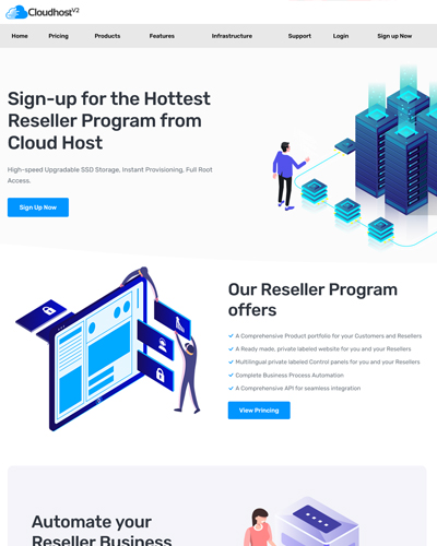 cloudhost v2 web hosting partnersite theme