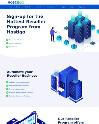 hostigo web hosting partnersite theme