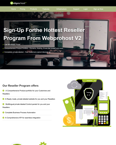 webprohost v2 web hosting partnersite theme