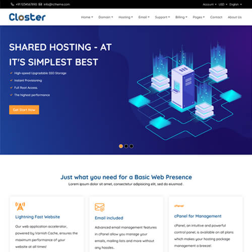 closter whmcs and html theme