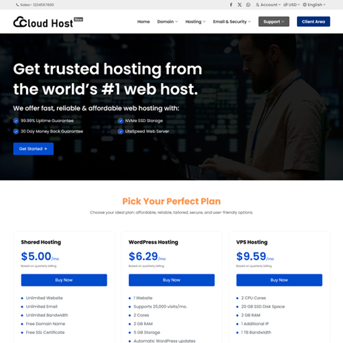 hosting business templates