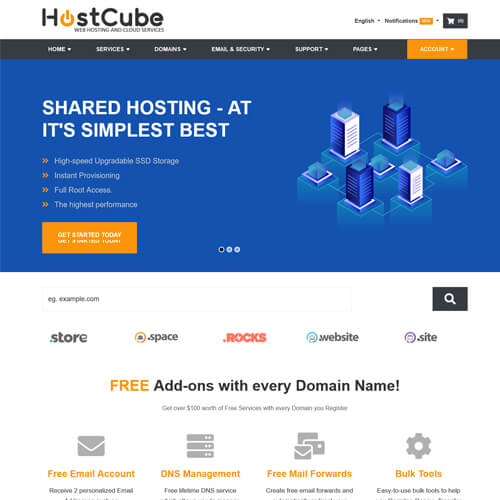 hostcube whmcs hosting theme
