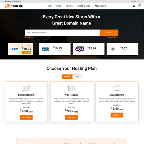 hosting business templates