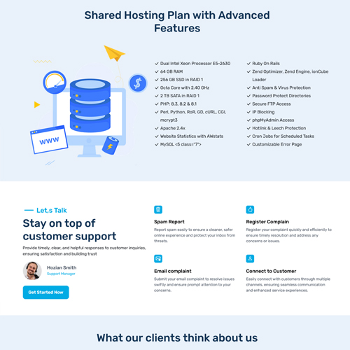 web hosting site themes