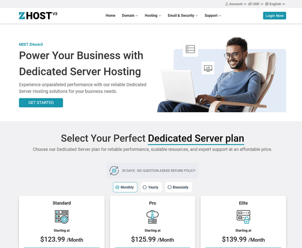 hosting website templates